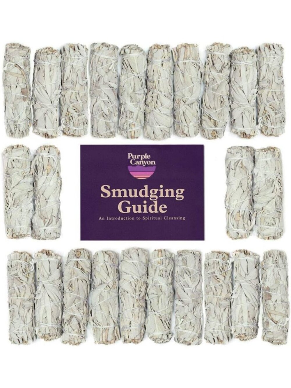 Sage Smudge Kit - 24 White Sage Sticks for Meditation, Home Cleansing